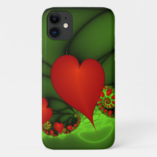 Case-Mate iPhone Case Coeurs rouges Lime vert Moderne Art Abstrait fract