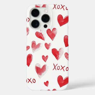 Coque iPhone 16 Pro Coeurs rouges XOXO Love
