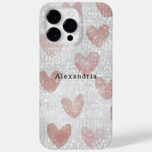 Coque Case-Mate iPhone Cœurs scintillants rose blanc
