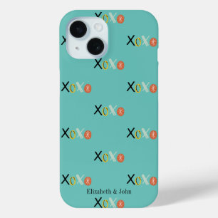 Coque Case-Mate iPhone Cœurs "XOXO" Cool de la Saint-Valentin Vert menthe