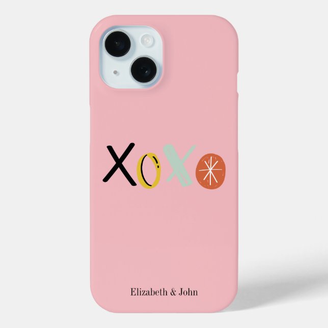 Coques Case-Mate iPhone Cœurs "XOXO" de la Saint-Valentin (Verso)