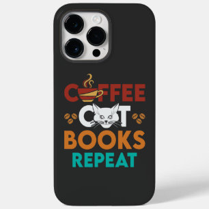 Coque Case-Mate iPhone Coffee Cat Books Repeat, Lecture de café Amoureux 