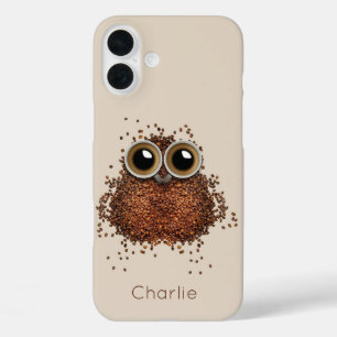 Coque Pour iPhone 16 Plus Coffee Owl personnalisés nom de téléphone cases