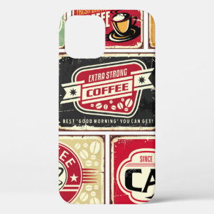 Case-Mate iPhone Case Coffee signes et collection étiquette. Retro et vi