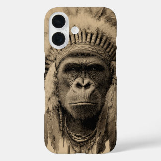 Coque Pour iPhone 16 Coiffe de guerre de gorille