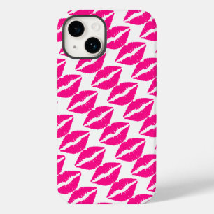 Coque Case-Mate iPhone Col cravate motif baisers rose blanc mignon