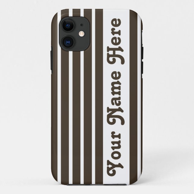 Coques Case-Mate iPhone Cola Safari Stripe avec nom (Dos)