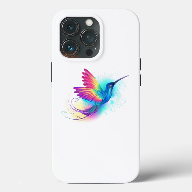 Coques Case-Mate iPhone Colibri arc-en-ciel exotique (Verso)
