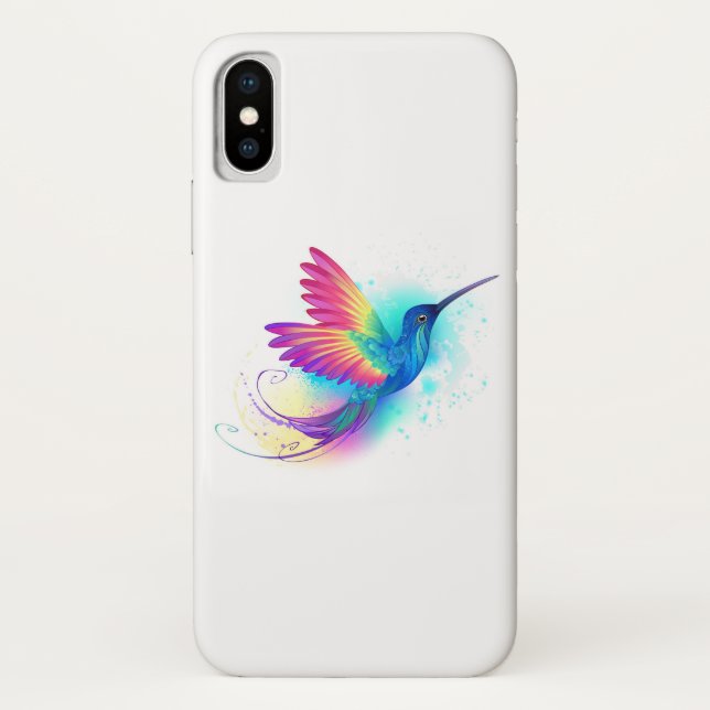 Coques Case-Mate iPhone Colibri arc-en-ciel exotique (Dos)