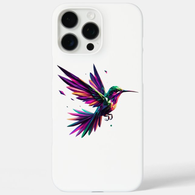 Coques Case-Mate iPhone Colibrí Arcoíris Geométrico – Arte Moderno Vibrant (Verso)