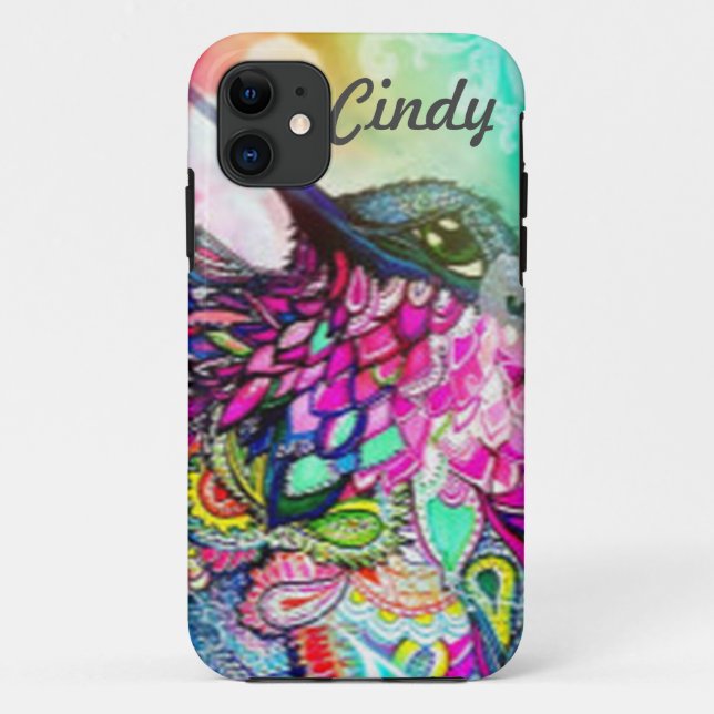 Coques Case-Mate iPhone Colibri Art personnalisé de Zen Tangle (Dos)