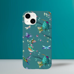 Coque Case-Mate iPhone Colibri Coloré et Aquarelle Florale 