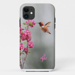 Coque iPhone 11 Colibri et fleurs de vol