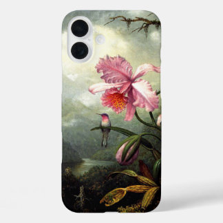 Coque Pour iPhone 16 Plus Colibri et orchidée, oeuvre d'art botanique