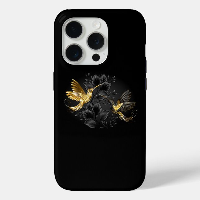 Coques Case-Mate iPhone Colibri noir et or (Verso)