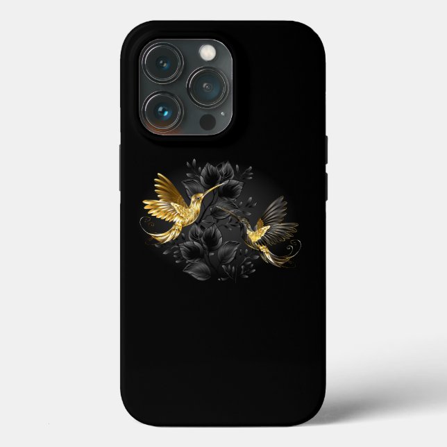 Coques Case-Mate iPhone Colibri noir et or (Verso)