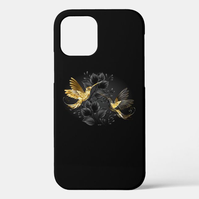 Coques Case-Mate iPhone Colibri noir et or (Verso)