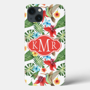 iPhone 13 Case Colibri tropical Monogramme
