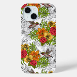 Coque Case-Mate iPhone Colibris et bouquet tropical