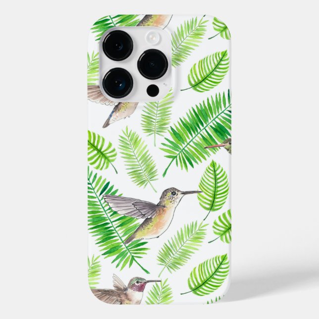 Coques Case-Mate iPhone Colibris et feuilles tropicaux (Verso)