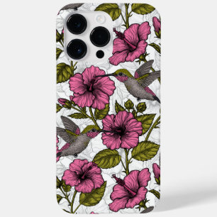 Coque Case-Mate iPhone Colibris et fleurs d'hibiscus roses