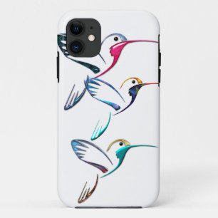 Coque iPhone 11 Colibris tropicaux métalliques