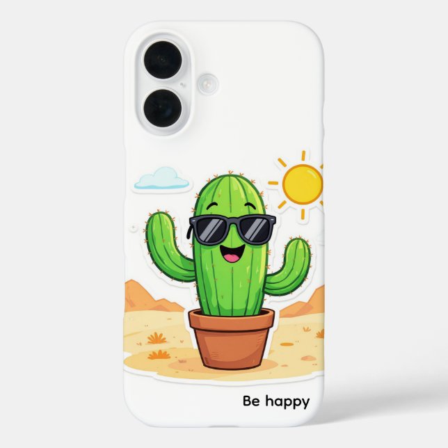Coques Case-Mate iPhone Coll Cactus | Soyez heureux (Verso)