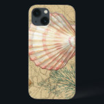 Etui iPhone 13 Collage côtier de carte<br><div class="desc">Il n'y a rien tout à fait comme cette carte de la vie marine. Cette collection translucide de ces coquillages disparaîtra grande sur tous les produits. Elle donne une sensation vintage à l'image et capture l'eau du fond de vie marine. Elle inclut un coquillage rose et blanc de rayure et...</div>