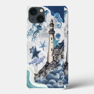 Case-Mate iPhone Case Collage côtier nautique : Phare et vie marine Ed
