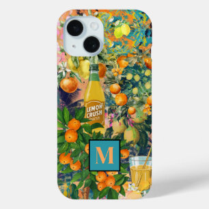 Coque Case-Mate iPhone collage d'agrumes siciliens bleu orange chic