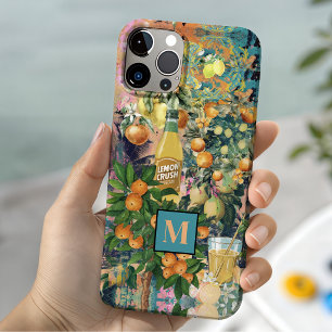 Coque Case-Mate iPhone collage d'agrumes siciliens bleu orange chic