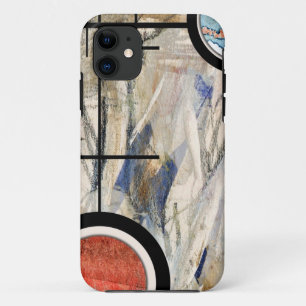 Coques Pour iPhone collage d'art abstrait, médias mélangés et