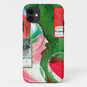Coques Pour iPhone collage d'art abstrait, médias mélangés et