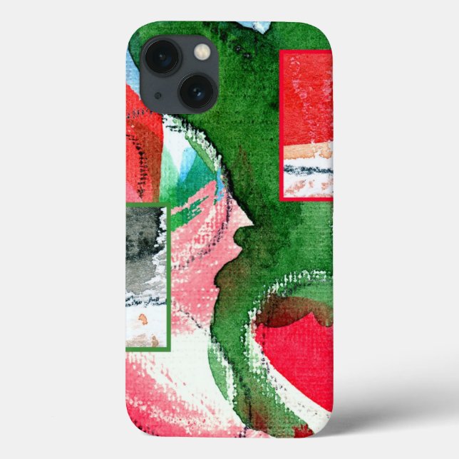 Coques Case-Mate iPhone collage d'art abstrait, milieux mixtes et aquarell (Verso)