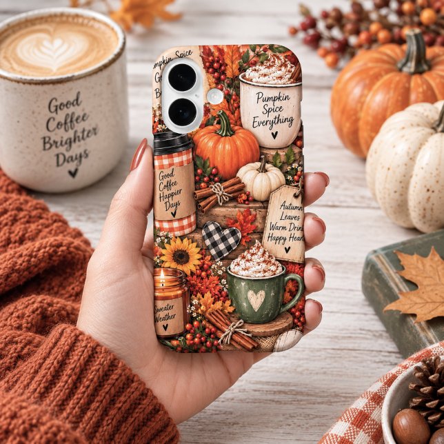 Coques Case-Mate iPhone Collage d'automne au parfum de citrouille (Créateur téléchargé)