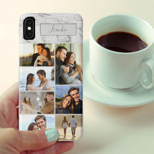 Case-Mate iPhone Case Collage de 7 photos personnalisé sur marbre gris