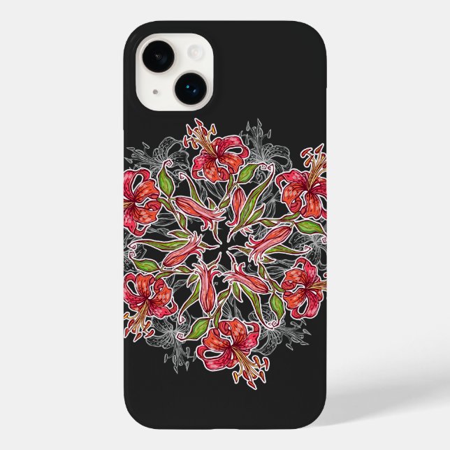 Coques Case-Mate iPhone Collage de fleurs de lys en fleurs (Verso)