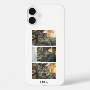 Coque Pour iPhone 16 Plus Collage de photos de chat personnalisé avec nom