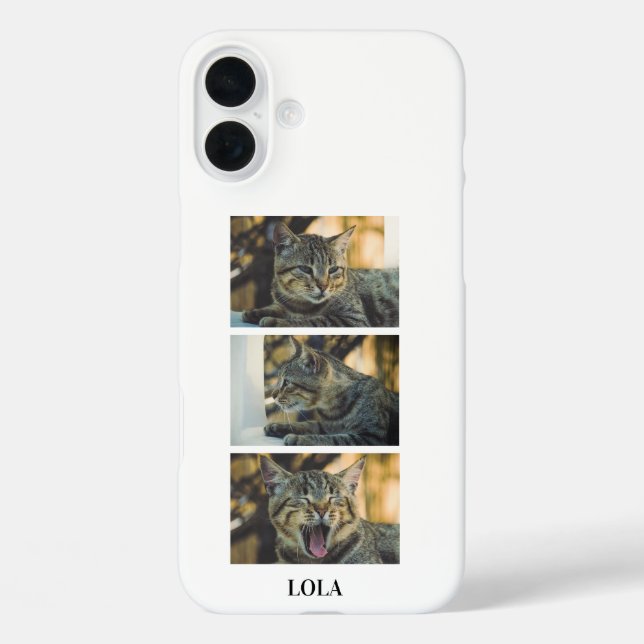 Coques Case-Mate iPhone Collage de photos de chat personnalisé avec nom (Verso)
