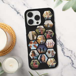 Coque iPhone 16 Pro Max Collage de photos de famille géométrique