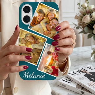 Coque Pour iPhone 16 Collage de photos Instagram personnalisé avec nom 