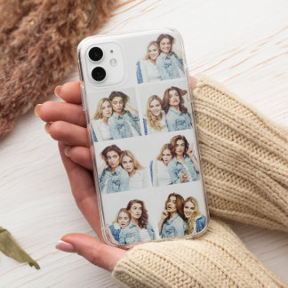 Coque Case-Mate iPhone Collage de photos personnalisé 7 photos carrées bl