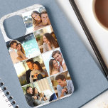 Case-Mate iPhone Case Collage de photos personnalisé en marbre gris<br><div class="desc">Coque iphone de collage photo moderne avec arrière - plan en marbre gris,  que vous pouvez personnaliser avec 7 de vos photos préférées. Le modèle est configuré pour vous permettre d'ajouter vos photos,  de travailler de haut en bas en rangées.</div>