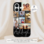 Coque Pour iPhone 16 Collage de photos personnalisées 7 couleurs person<br><div class="desc">Créez votre propre étui de téléphone photo couleur personnalisée en utilisant ce modèle de collage photo facile à télécharger avec 7 images de tailles et de formes différentes et votre nom dans votre choix de style de police et toutes les couleurs (avec une police de style signature manuscrite chic en...</div>