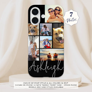 Coque Pour iPhone 16 Collage de photos personnalisées 7 couleurs person
