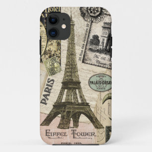 Coque iPhone 11 Collage de voyage Vintage moderne
