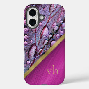 Coque Pour iPhone 16 Collage des gouttes de pluie Monogramme