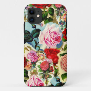 Coque Case-Mate iPhone Collage floral assez chic de roseraie de cru