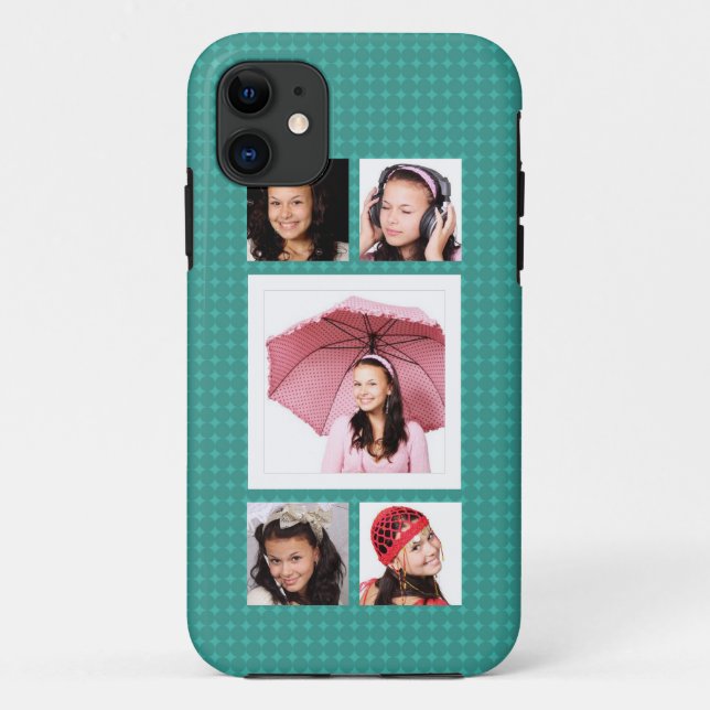 Coques Case-Mate iPhone Collage Girly mignon de photo de Teal 5 (Dos)