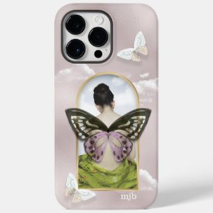 Coque Case-Mate iPhone Collage Imaginaire de rêve papillon avec monogramm